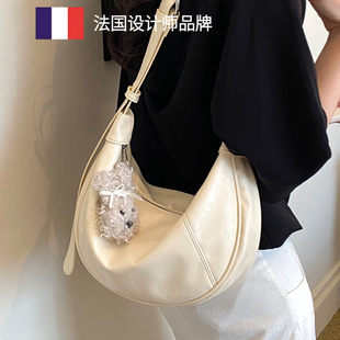 法国MK NB专柜正品 牛角包女包新款2026夏季饺子包百搭单肩斜挎包