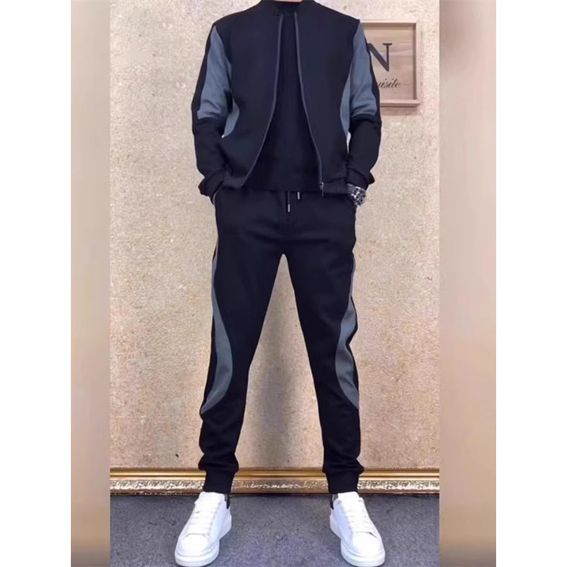 高端休闲运动套装男士春秋冬季2025新款夹克外套男装搭配一套加绒