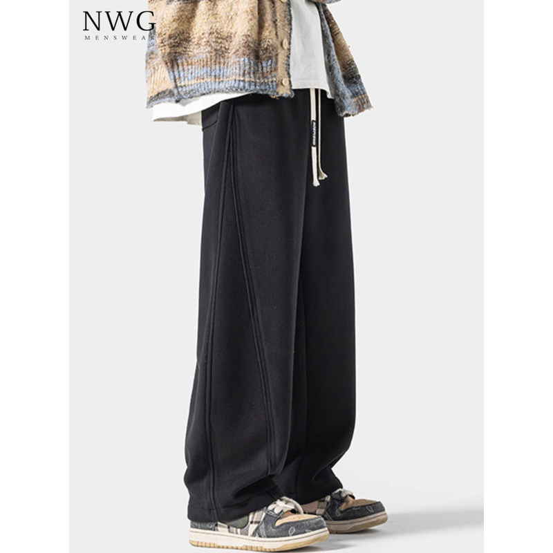 弯刀卫裤男潮牌春秋季2025新款高级感宽松直筒阔腿裤子男运动长裤