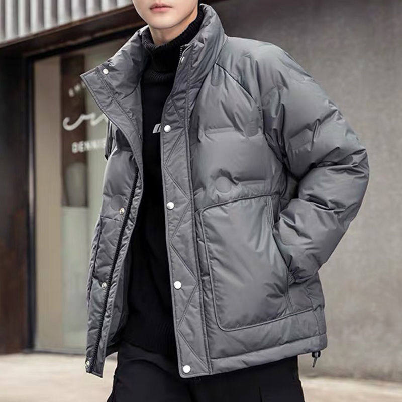 ins潮牌羽绒服男 新款帅气立领短款宽松冬装加厚白鸭绒冬季外套男