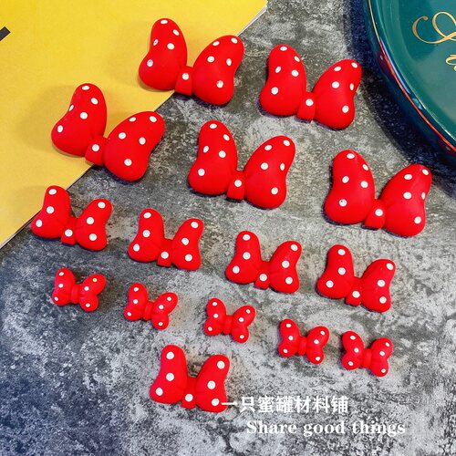 磨砂点点蝴蝶结diy树脂配件奶油胶滴胶手机壳收纳盒卡套发饰材料