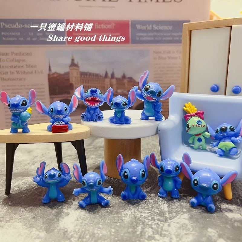 卡通创意一套12款小号史迪仔公仔