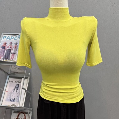 修身小高领微透纯色T恤薄款韩版