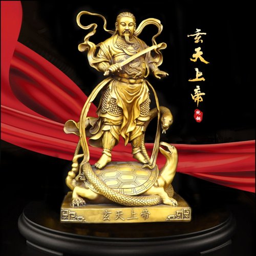 黄铜玄天上帝神像摆件黄铜
