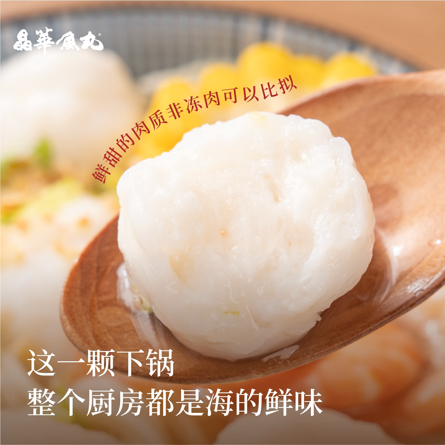 晶华鱼丸正宗潮汕手工墨鱼丸墨斗花枝丸Q弹营养健康火锅单包250g