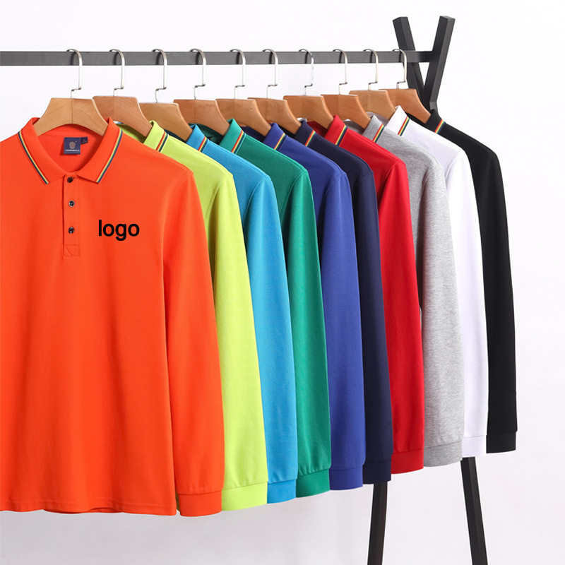 春秋polo衫定制工作服男女长袖t恤定做企业工服翻领工衣印绣logo