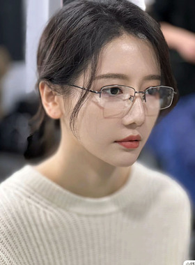 御姐眼镜黑色半框斯文可配近视素颜学生成熟辣妹凹造型文艺职场风