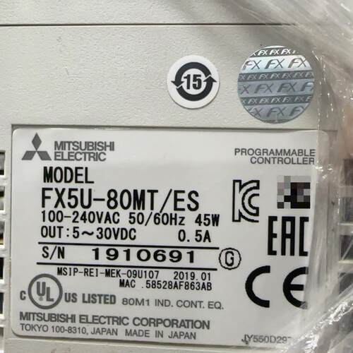 议价FX5U-80MT/ES 可编程控制器 工业自动化工控模块维修