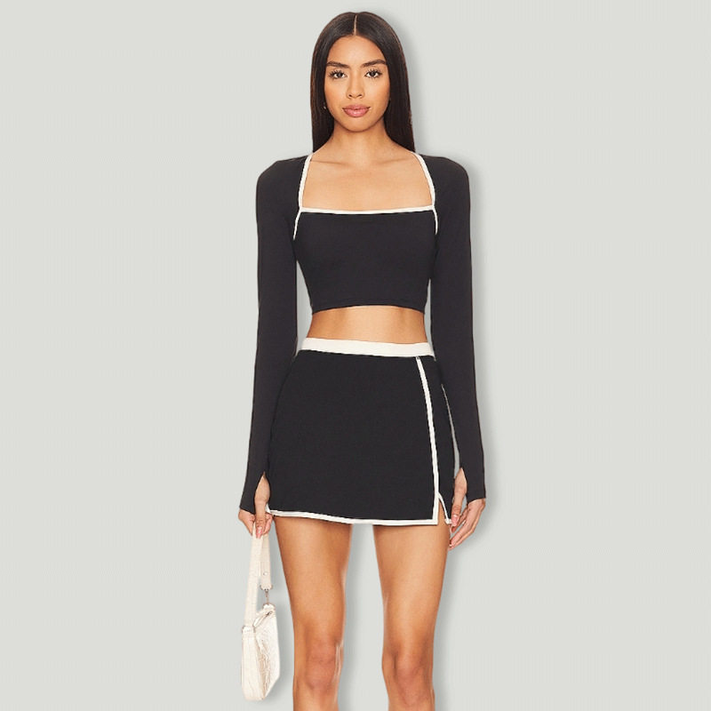 瑜伽网球服套装女秋冬长袖带胸垫短款露脐修身显瘦休闲运动健身服,运动/瑜伽/健身/球迷用品,网球裙,淘宝优惠券,粉丝福利购,淘宝优惠卷