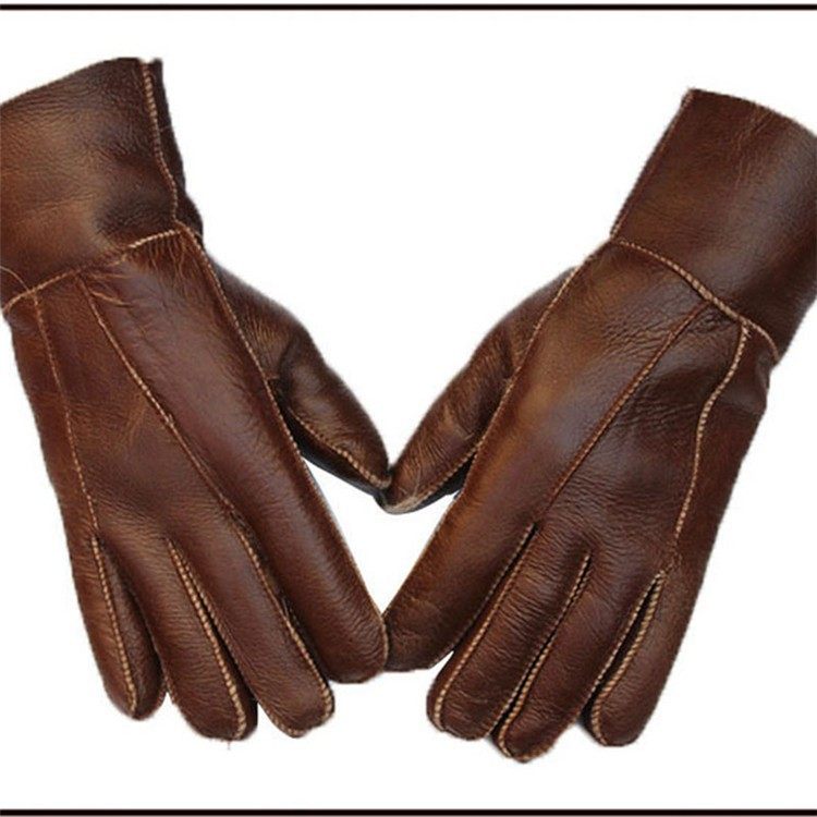 真羊皮毛一体手套冬加厚保暖防寒男骑电动车防风纯羊毛手套女骑行