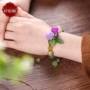 Cánh đồng hoa bracelet vòng tay hoa hồng nữ retro màu hồng pha lê trang sức thạch anh tím quốc gia vòng tay phụ kiện cá tính đơn giản - Vòng đeo tay Clasp vòng tay bạc