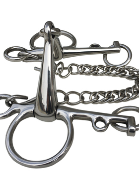 马具不锈钢马口衔铁对衔铁敏感 马术舞步马嚼子 pelham bit13cm