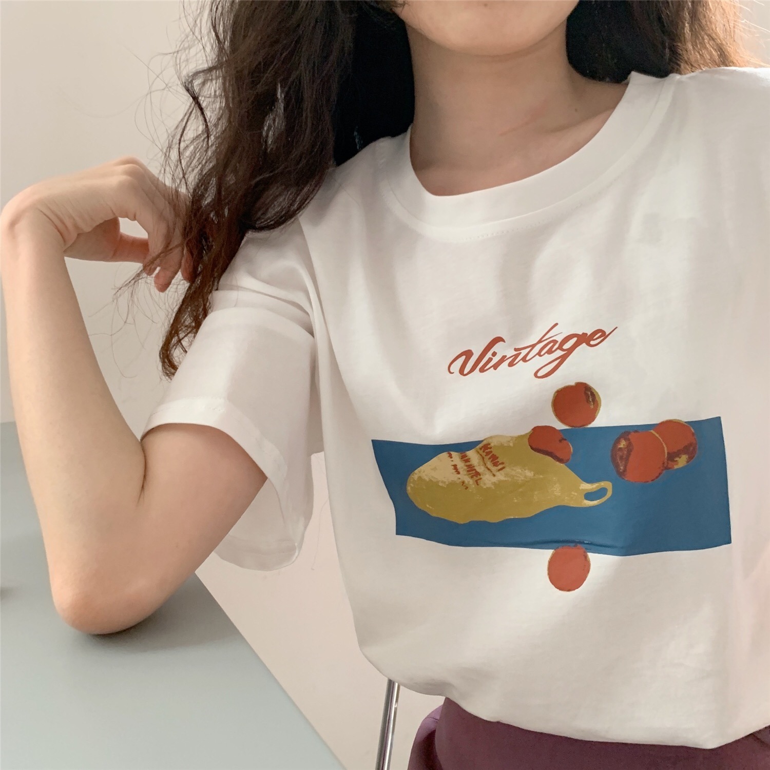 夏季重磅纯棉短袖t恤女韩版内搭女装正肩上衣打底衫服装白色t