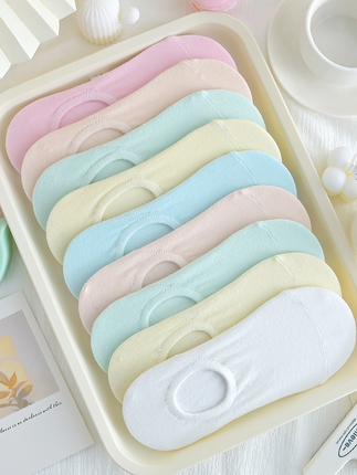 Women's No-Show Socks, Summer Thin Cotton Socks, Candy-Colored Invisible Socks That Don'T Slip Off, Low-Cut Short Socks, 2024 New Style