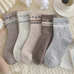 袜子女中筒袜秋冬厚款棉袜卡通可爱韩版ins潮2025新款爆款