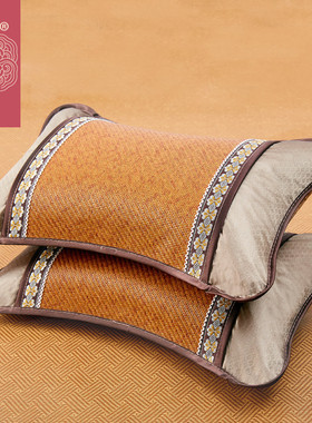 夏季竹凉席枕头护颈椎助睡眠茶枕芯夏天成人男儿童小枕头学生宿舍