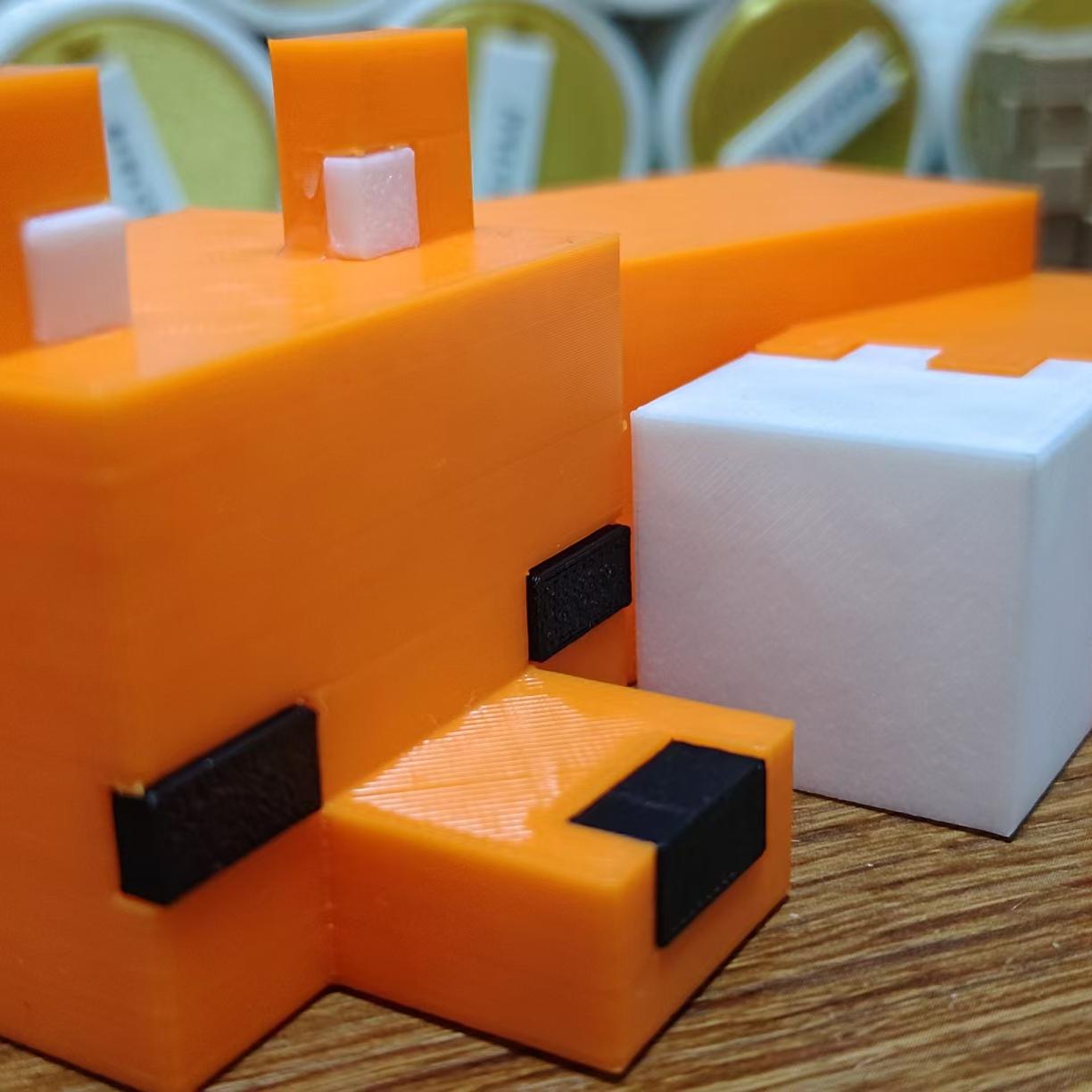 没事打着玩 MC我的世界沉睡的狐狸桌面摆件胶粘模型3D打印可定制