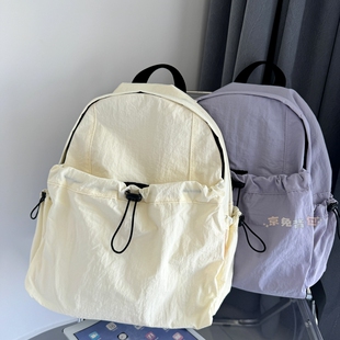 旅行尼龍雙肩包輕便百搭日系中學(xué)生大學(xué)生流行校園背包旅行包防水
