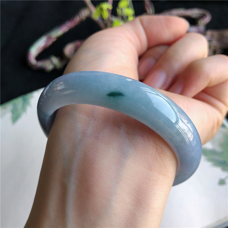 冰糯种紫罗兰正圈手镯女款