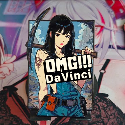 DaVinci原创[ miner girl]金属徽章、仿珐琅徽章、胸针