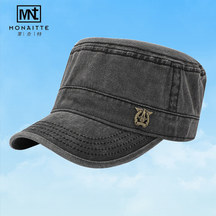 高端帽子男新款 鸭舌帽户外遮阳牛仔做旧四季 款 百搭平顶帽女潮 时尚