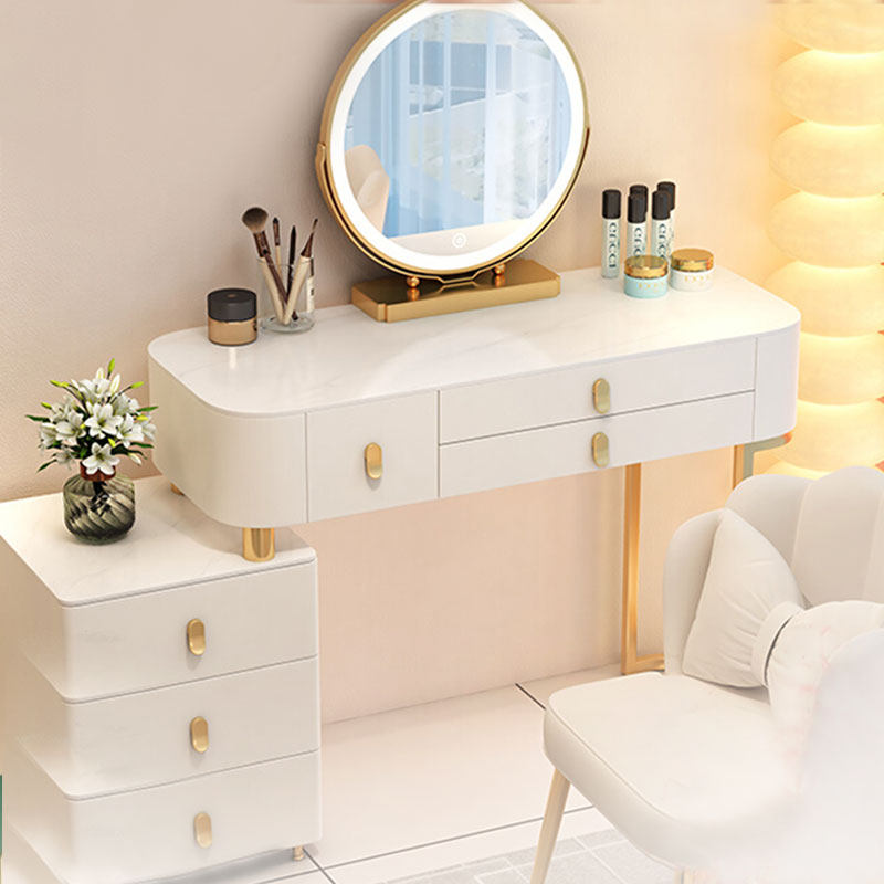 富创轻奢梳妆桌卧室现代简约小户型化妆桌储物收纳一体柜妆凳组合