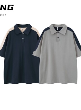 翻领短袖polo衫男潮牌夏季t恤韩版修身潮流2026新款百搭体恤上衣