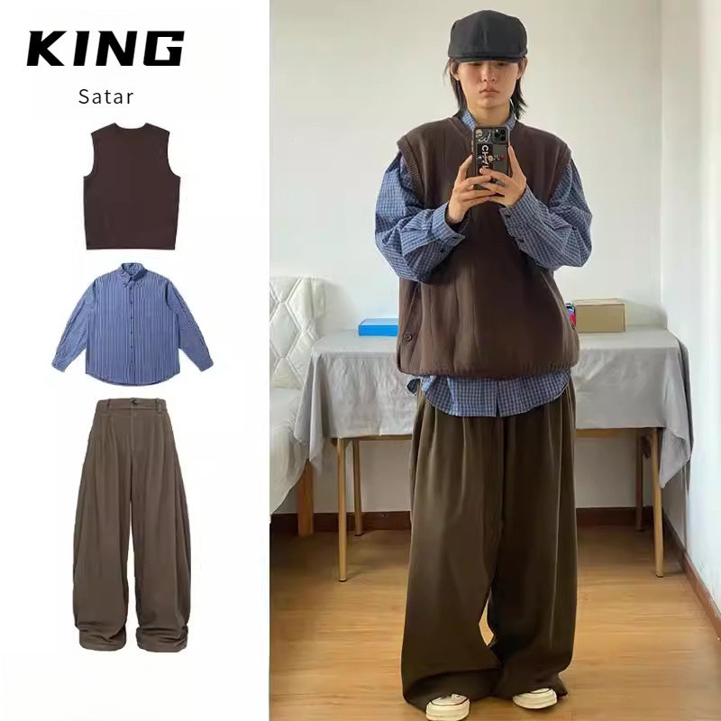 三件装/单件少年感针织马甲男休闲百搭无袖背心秋冬日系复古套装,男装,其他套装,淘宝优惠券,粉丝福利购,淘宝优惠卷