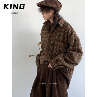 潮流百搭休闲外套 日系港风ins宽松衬衣男生夏季 2026字母长袖 衬衫