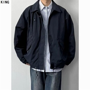 日系轻机能教练夹克cleanfit翻领工装 外套宽松休闲复古上衣春秋季