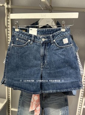 Lee 正品2025新款女士A字型水洗牛仔短裤 LWB251302101291-A01241