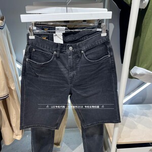 Lee正品 商场同款 男士烟灰休闲牛仔短裤 LMB100902101316-A03024