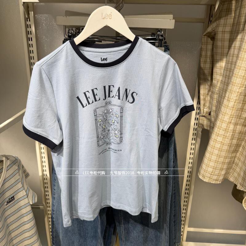 lee正品2026新款女士圆领花卉印花短袖T恤LWT012154211000-A09726