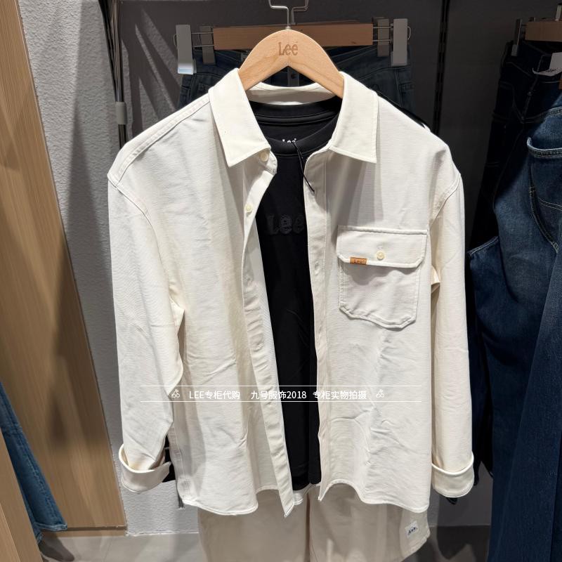 Lee翻领男士宽松长袖衬衫