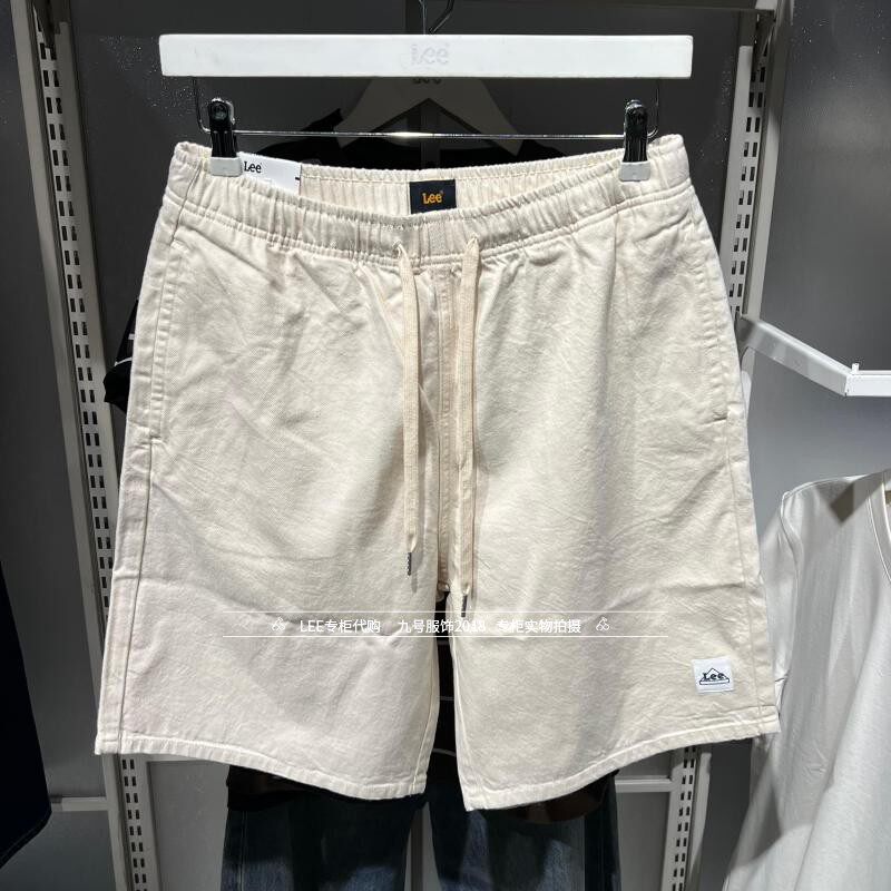 Lee正品2026款男士抽绳棉麻宽松休闲短裤LMB012546206012-A09740