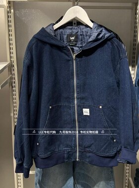Lee正品 2026款男士连帽拉链牛仔夹棉外套LMT011839210865-A09953