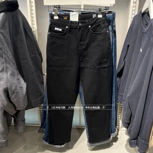 Lee正品2025秋冬女士黑422小直脚绒牛仔裤LWB256422204562-A09498