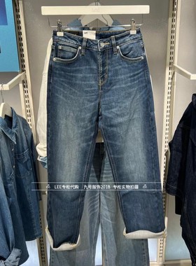 Lee正品2025款女士429宽松直筒加绒牛仔裤LWB256429203488-A09048