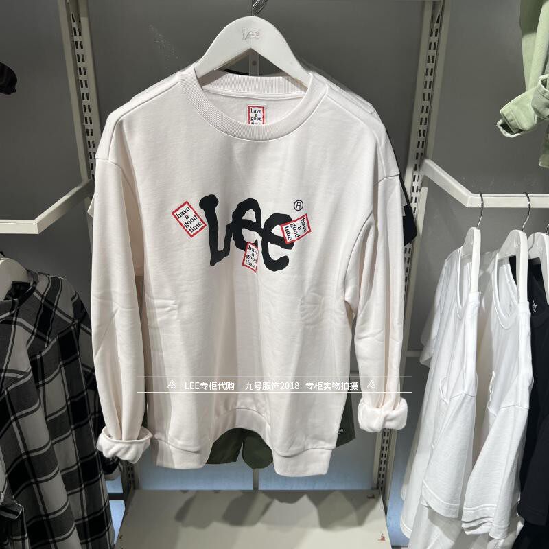 Lee专柜正品2024秋冬情侣款圆领长袖卫衣 LUT007910100893-A00005