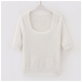 柜1299 EBA3SWT024 针织打底衫 ED系列 芭蕾领百搭短袖