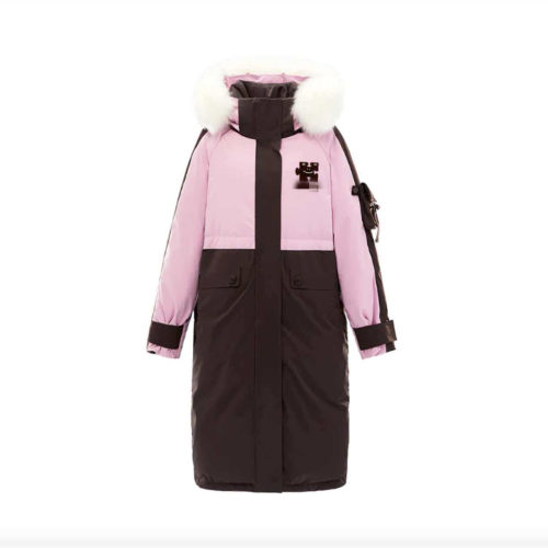 太系列剪标连帽毛领派克羽绒服冬女装C4634