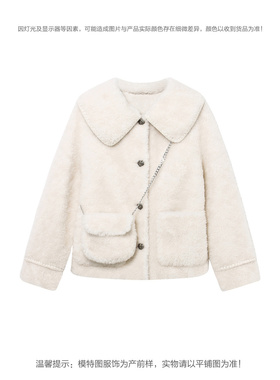 女装2022春秋新款配送挎包翻领仿皮草A1ADA4A17/4817/C107