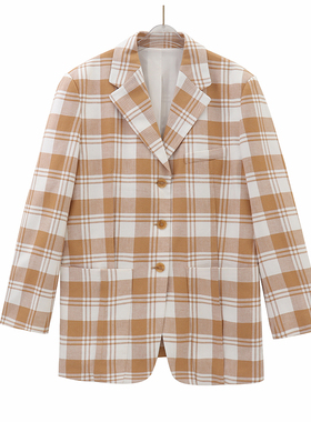 柜3999【ED系列】宽肩棕色格纹西装EBB1BLAT06