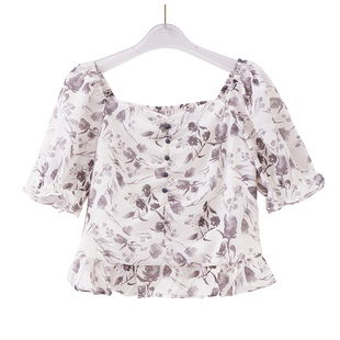 魔系列女装时尚潮流舒适百搭印花修身短袖上衣 D22364028