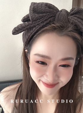 RURU饰品小众设计款多层蝴蝶结发箍增高颅顶洋气头箍韩国新款头饰