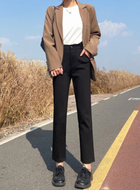 小直筒裤女九分2026春秋新款高腰显瘦修身百搭休闲小脚烟管西装裤