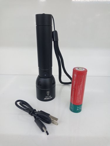 锐豹1292强光手电筒可充电远射高亮强-中-弱-爆闪-SOS多功能变焦