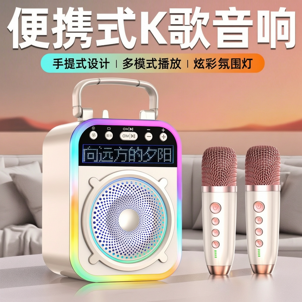 手提蓝牙音响广场舞户外大音量立体声重低音炮家用便携式K歌音箱