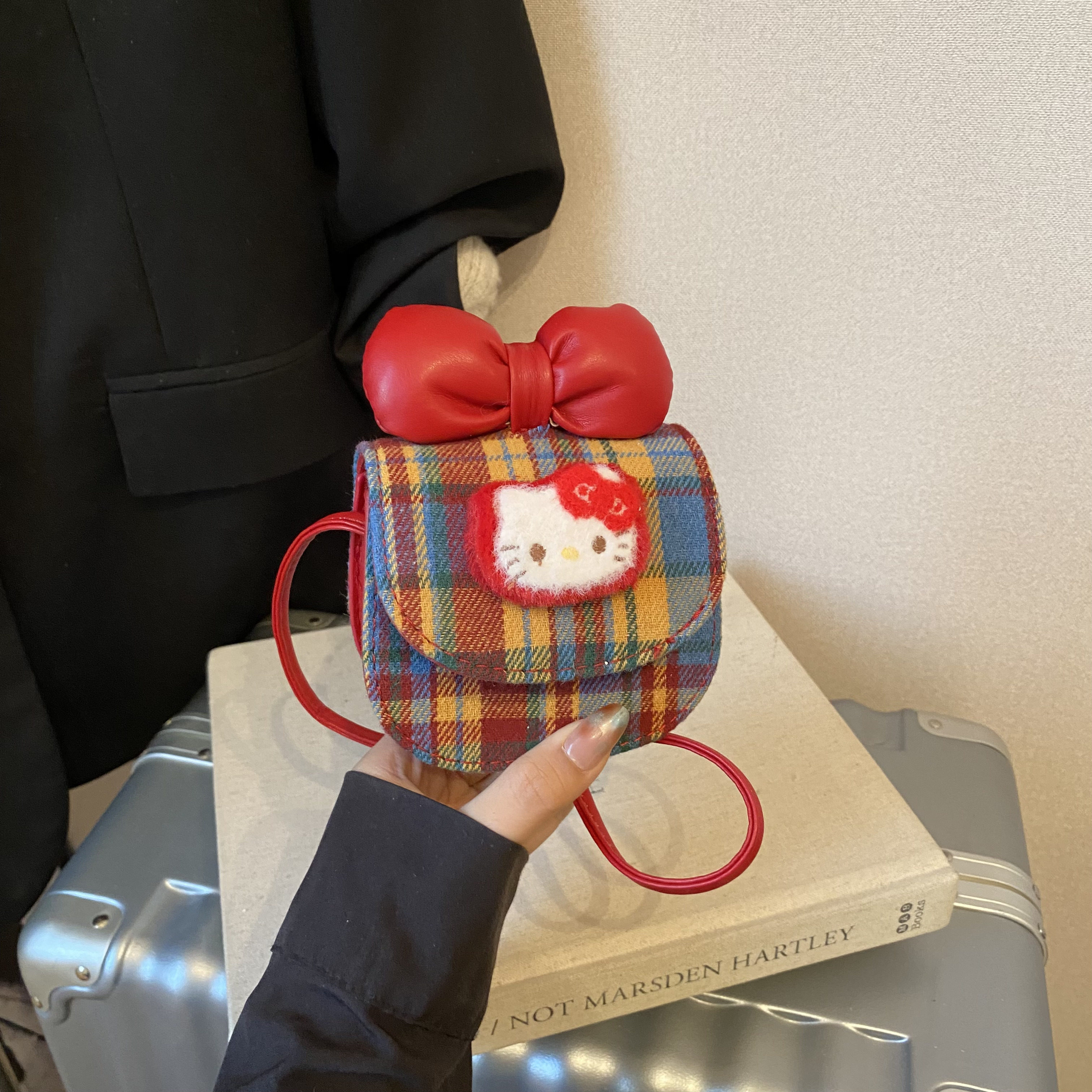 可爱迷你HelloKitty儿童小包包女童宝宝斜挎包蝴蝶结红色口红包潮