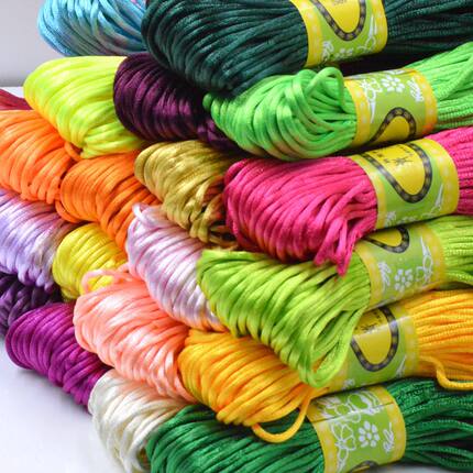 端午节diy手工材料五彩绳5号玉线中国结编织绳手链饰品多色20米